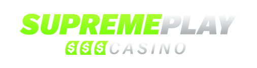 SupremePlay Casino online logo with bold green and silver text ideal for slots poker and live dealer games with top casino bonuses.